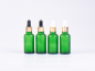 Preview: Grünglasflasche 30ml, mit Pipette gold